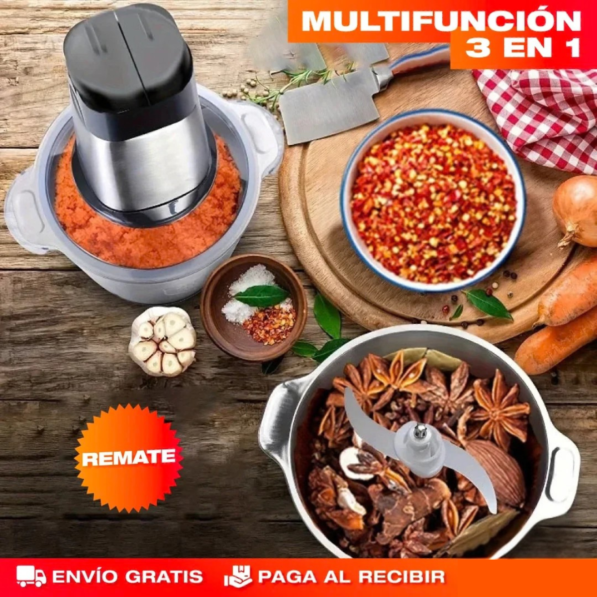 MOLINO PICADOR ELÉCTRICO ACERO INOXIDABLE 🔥2 LITROS🔥 (TAMAÑO GRANDE)