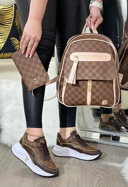 Combo Dama LV (Morral + Billetera + Tenis) 👟👜👛  - [PROMOCIÓN DISPONIBLE SOLO HOY]