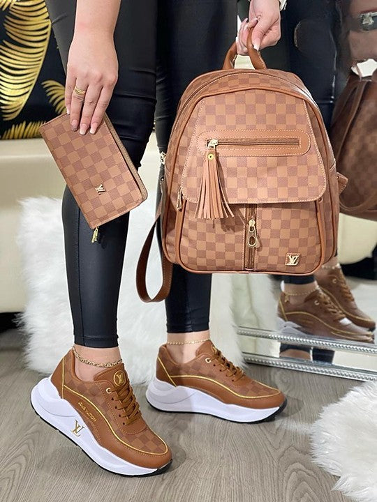 Combo Dama LV (Morral + Billetera + Tenis) 👟👜👛  - [PROMOCIÓN DISPONIBLE SOLO HOY]