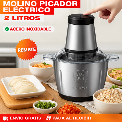 MOLINO PICADOR ELÉCTRICO ACERO INOXIDABLE 🔥2 LITROS🔥 (TAMAÑO GRANDE)