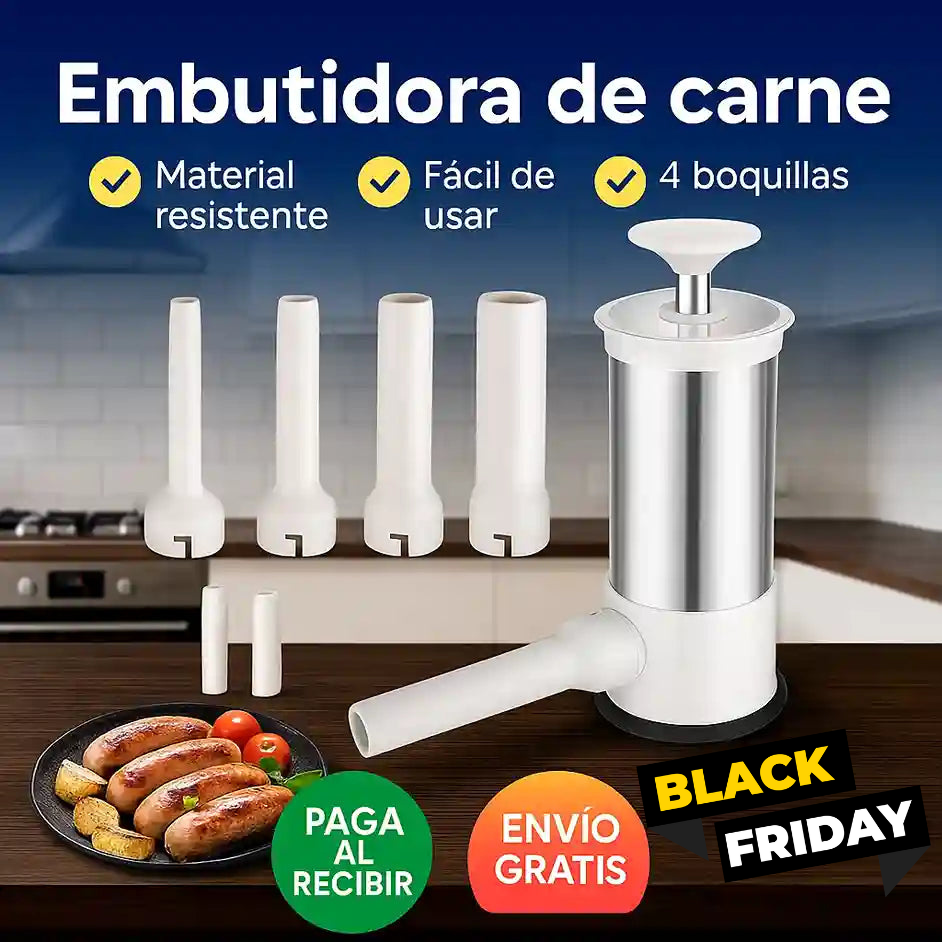 🥩 Embutimax – Embutidora de Carne 4 Boquillas