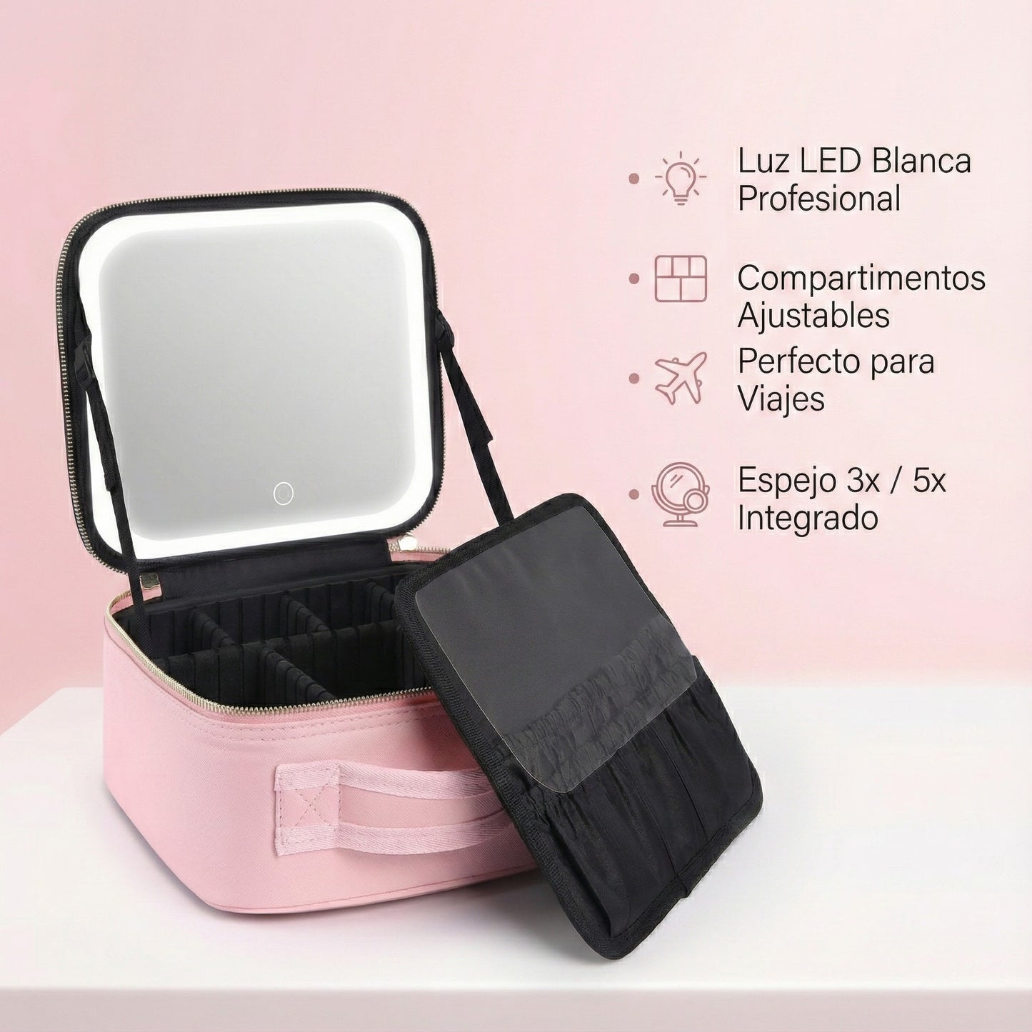 GlowMirror – Estuche de Maquillaje con Luz LED