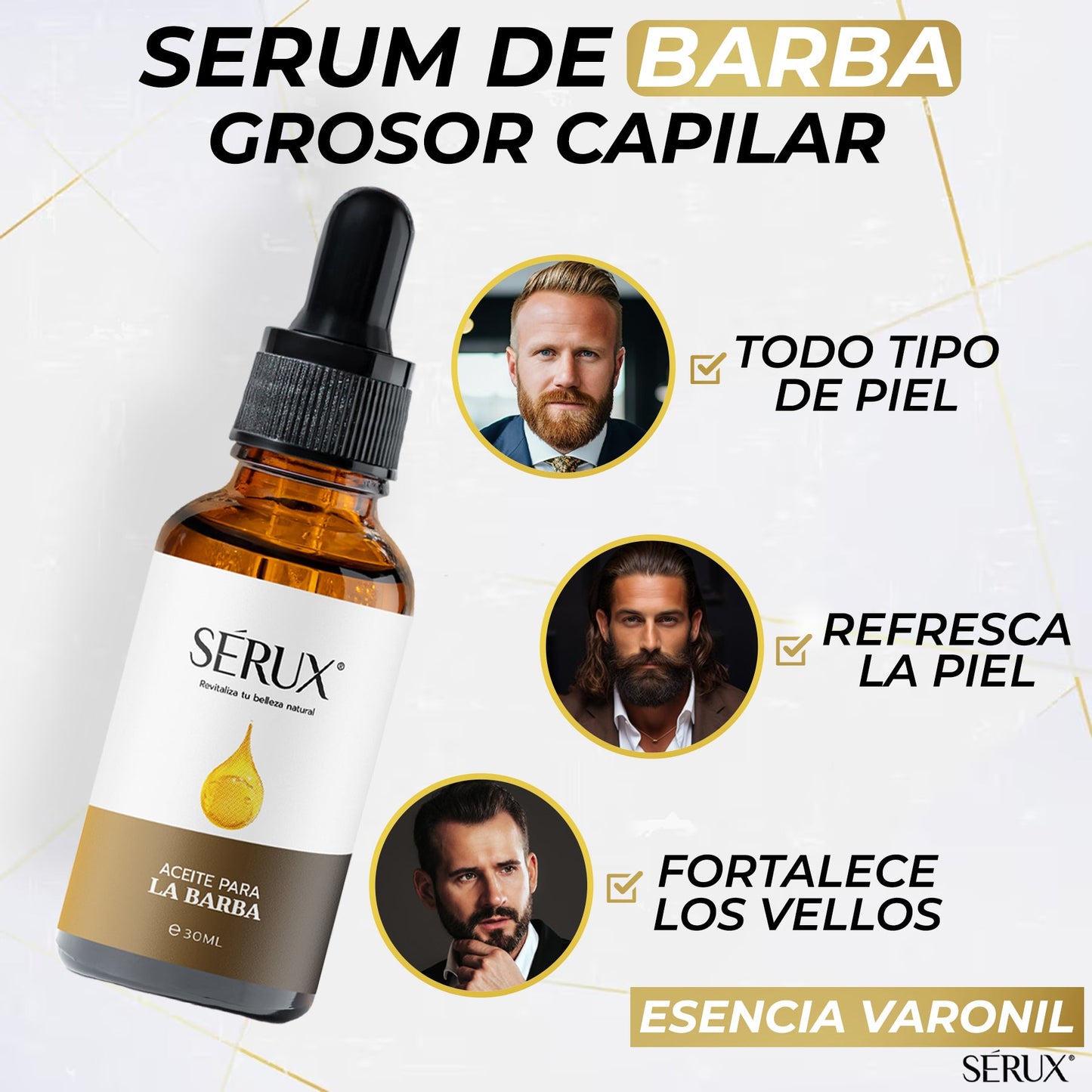 Serux – Aceite Premium Para Barba - Barba sana, suave y con carácter