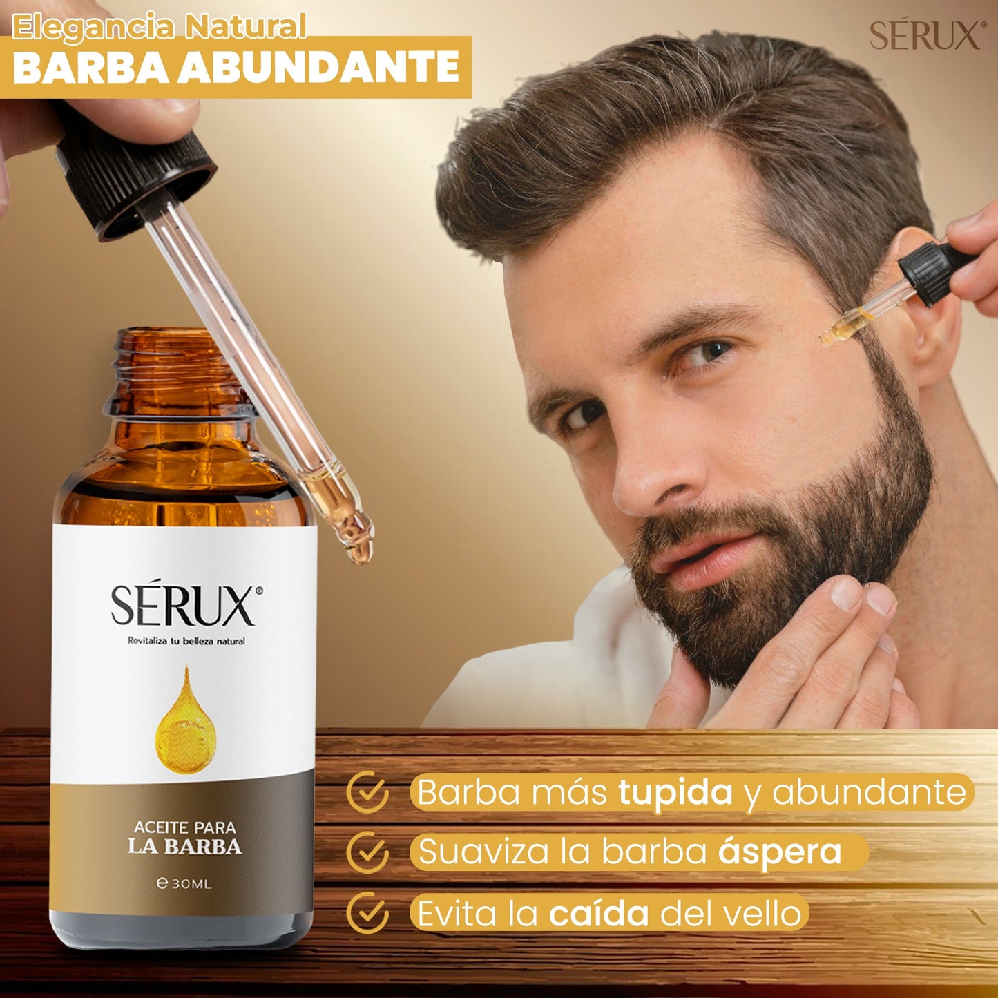 Serux – Aceite Premium Para Barba - Barba sana, suave y con carácter