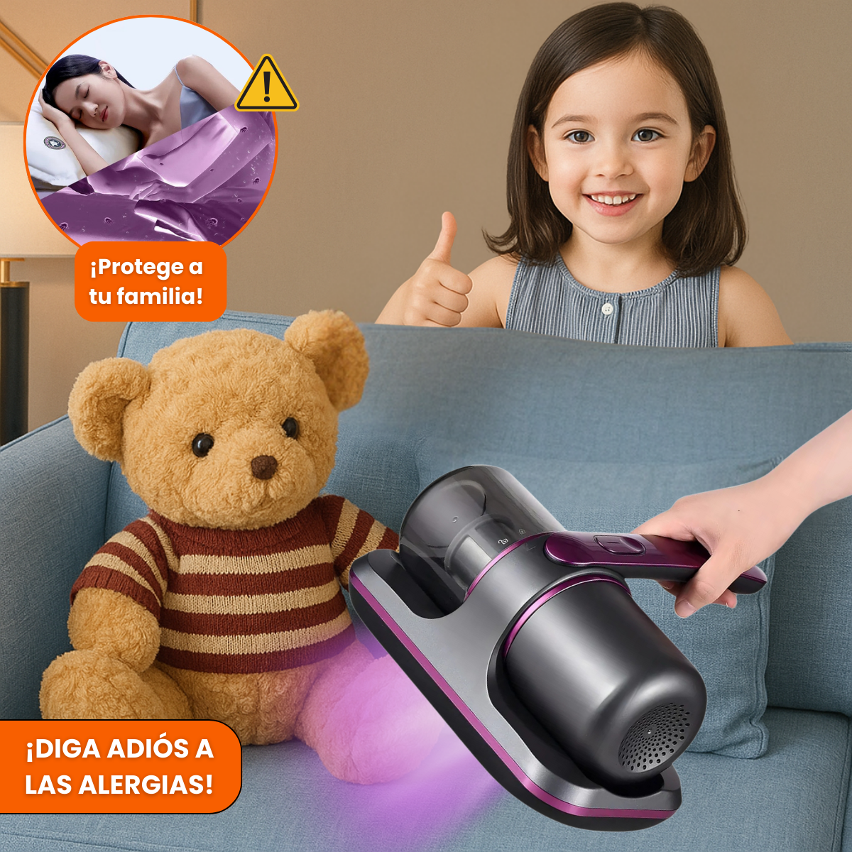 VitaClean - Aspirador Portátil UV | Poder de Succión y Esterilización Total