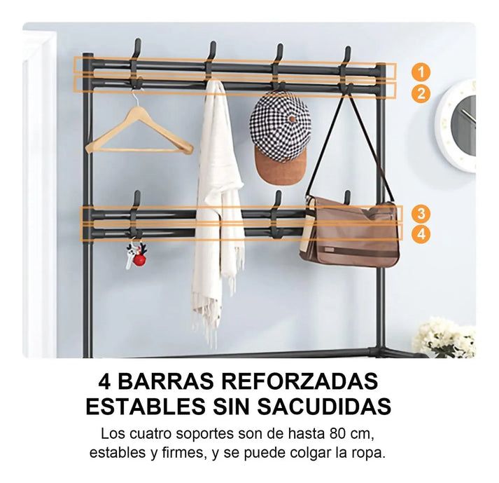 ClosetMax – Perchero Organizador Zapatero Con Tapa Que Ahorra Espacio