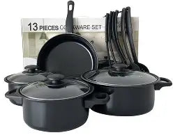 CasaChef – Ollas Negras 13 Piezas de Alta Calidad