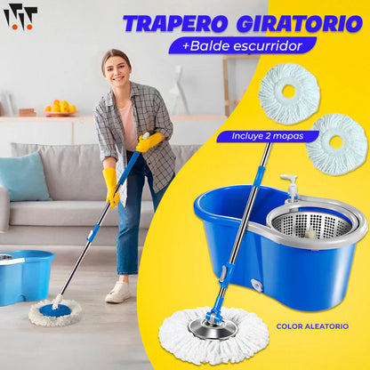 TrapPro 360° (2 Mopas + Balde Escurridor)